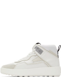 weiße hohe Sneakers aus Leder von Moncler