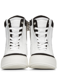 weiße hohe Sneakers aus Leder von Balmain