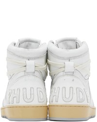 weiße hohe Sneakers aus Leder von Rhude