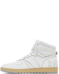 weiße hohe Sneakers aus Leder von Rhude