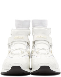 weiße hohe Sneakers aus Leder von Versace