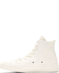 weiße hohe Sneakers aus Leder von Converse