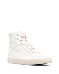 weiße hohe Sneakers aus Leder von Zadig & Voltaire