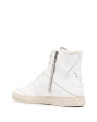 weiße hohe Sneakers aus Leder von Zadig & Voltaire