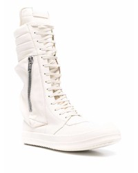 weiße hohe Sneakers aus Leder von Rick Owens