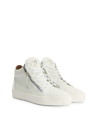 weiße hohe Sneakers aus Leder von Giuseppe Zanotti