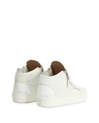 weiße hohe Sneakers aus Leder von Giuseppe Zanotti