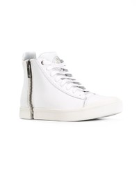 weiße hohe Sneakers aus Leder von Diesel