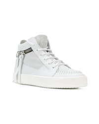 weiße hohe Sneakers aus Leder von Giuseppe Zanotti Design