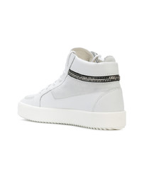 weiße hohe Sneakers aus Leder von Giuseppe Zanotti Design