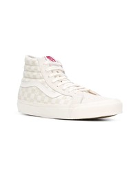 weiße hohe Sneakers aus Segeltuch mit Karomuster von Vans