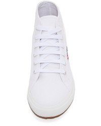 weiße hohe Sneakers aus Segeltuch von Superga