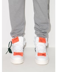 weiße hohe Sneakers aus Segeltuch von Off-White