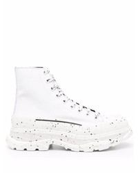 weiße hohe Sneakers aus Segeltuch von Alexander McQueen