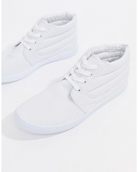 weiße hohe Sneakers aus Segeltuch von ASOS DESIGN