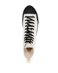 weiße hohe Sneakers aus Segeltuch von Jil Sander