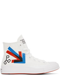 weiße hohe Sneakers aus Segeltuch von Converse