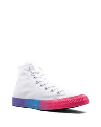 weiße hohe Sneakers aus Segeltuch von Converse