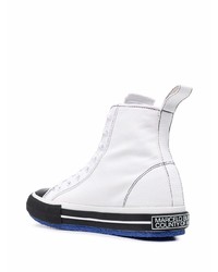 weiße hohe Sneakers aus Segeltuch von Marcelo Burlon County of Milan
