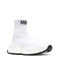 weiße hohe Sneakers aus Segeltuch von MM6 MAISON MARGIELA
