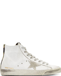weiße hohe Sneakers aus Segeltuch von Golden Goose