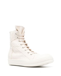 weiße hohe Sneakers aus Segeltuch von Rick Owens DRKSHDW