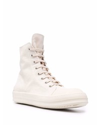 weiße hohe Sneakers aus Segeltuch von Rick Owens DRKSHDW