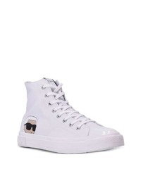 weiße hohe Sneakers aus Segeltuch von Karl Lagerfeld
