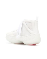 weiße hohe Sneakers aus Segeltuch von Alexander Wang