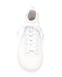 weiße hohe Sneakers aus Segeltuch von Alexander Wang