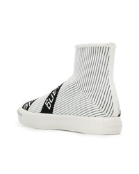 weiße hohe Sneakers aus Segeltuch von Alexander Wang