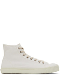 weiße hohe Sneakers aus Segeltuch von Maison Margiela