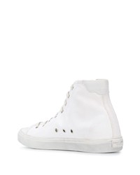 weiße hohe Sneakers aus Segeltuch von Saint Laurent