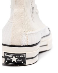 weiße hohe Sneakers aus Segeltuch von Converse