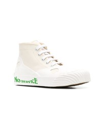 weiße hohe Sneakers aus Segeltuch von Stella McCartney