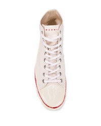 weiße hohe Sneakers aus Segeltuch von Marni