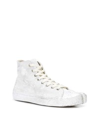 weiße hohe Sneakers aus Segeltuch von Maison Margiela