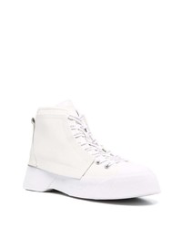 weiße hohe Sneakers aus Segeltuch von JW Anderson