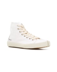 weiße hohe Sneakers aus Segeltuch von Maison Margiela