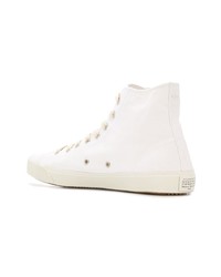 weiße hohe Sneakers aus Segeltuch von Maison Margiela