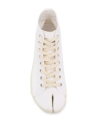 weiße hohe Sneakers aus Segeltuch von Maison Margiela