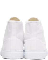 weiße hohe Sneakers aus Segeltuch von Acne Studios