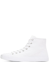 weiße hohe Sneakers aus Segeltuch von Acne Studios