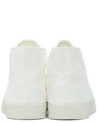 weiße hohe Sneakers aus Segeltuch von YMC