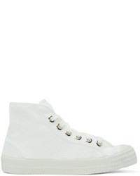weiße hohe Sneakers aus Segeltuch von YMC