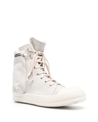 weiße hohe Sneakers aus Segeltuch von Rick Owens DRKSHDW