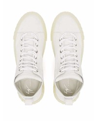 weiße hohe Sneakers aus Wildleder von Giuseppe Zanotti