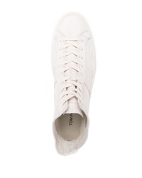 weiße hohe Sneakers aus Wildleder von Tom Ford
