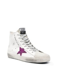 weiße hohe Sneakers aus Wildleder von Golden Goose