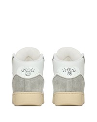weiße hohe Sneakers aus Wildleder von Saint Laurent
